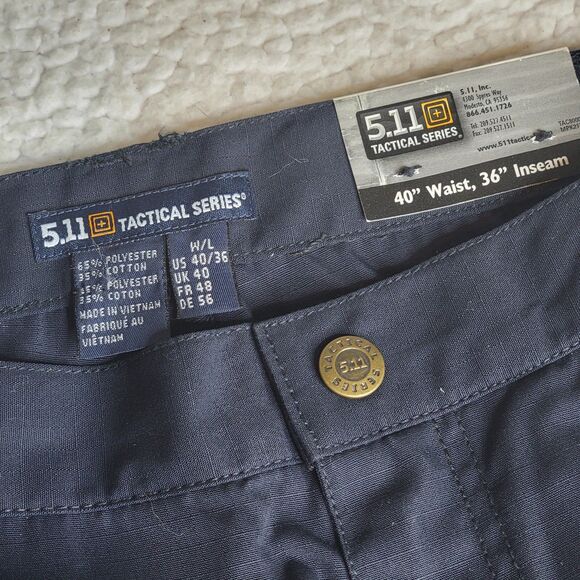 5.11 Tactical Taclite New Mens 40x36 Pro Pants RipStop 74273 Dark Navy With Tags - Picture 6 of 10